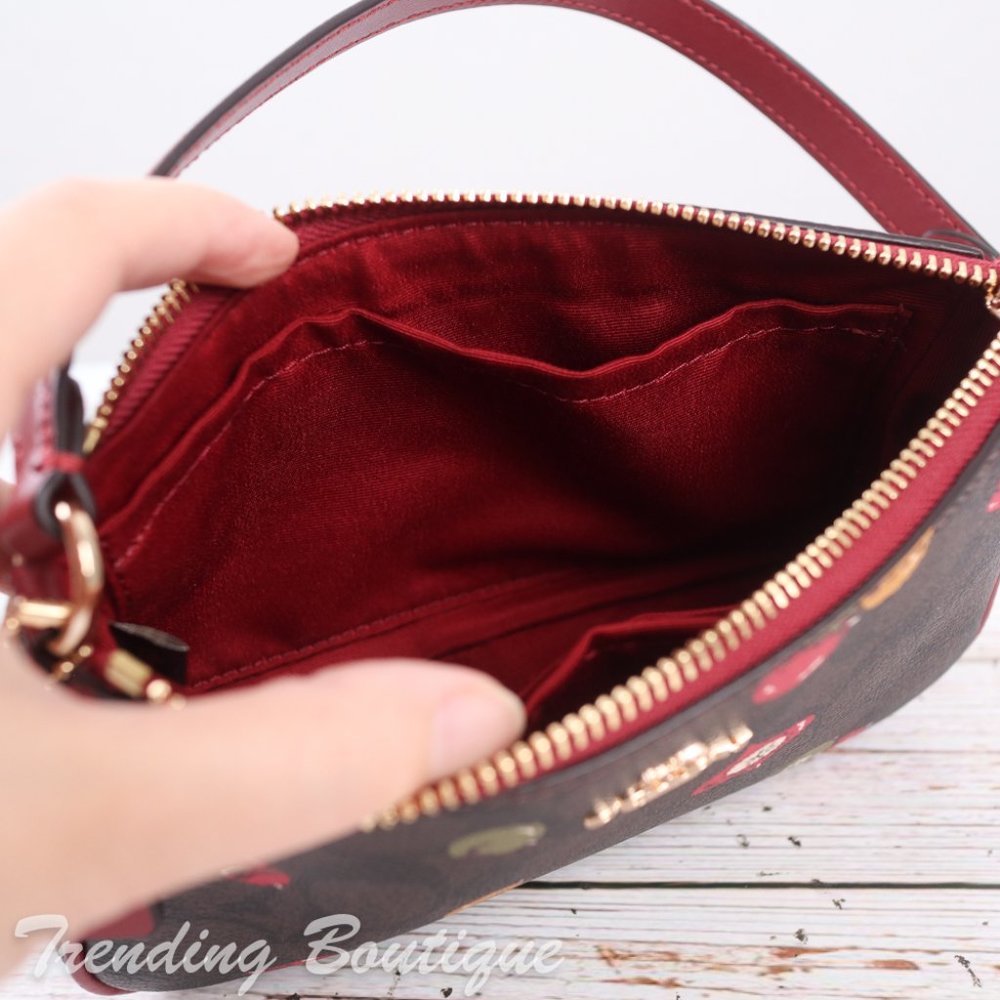 NWT Coach C7403 Nolita 19 in Signature Canvas with Ornament Print Brown Black - Picture 10 of 12